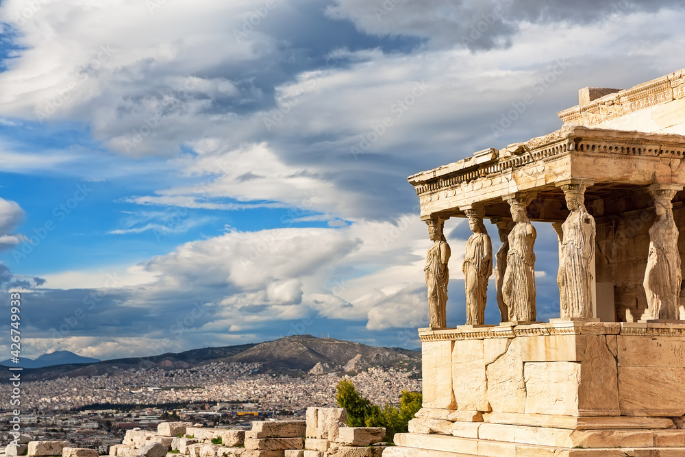  The Erechtheion or Erechtheum is an ancient Greek temple of the Acropolis of Athens in Greece.