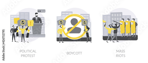 Public objection and disapproval abstract concept vector illustrations.
