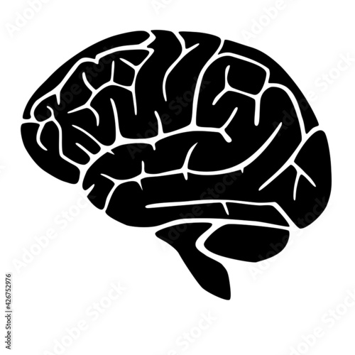 Gehirn als Vektor Datei. Beliebig anpassbar und veränderbar. Verwendbar für Karten, Logos, Social Media, Homepages oder Werbe-Plakate. Zeigt ein Element der Menschlichen Anatomie. Handgezeichnet.