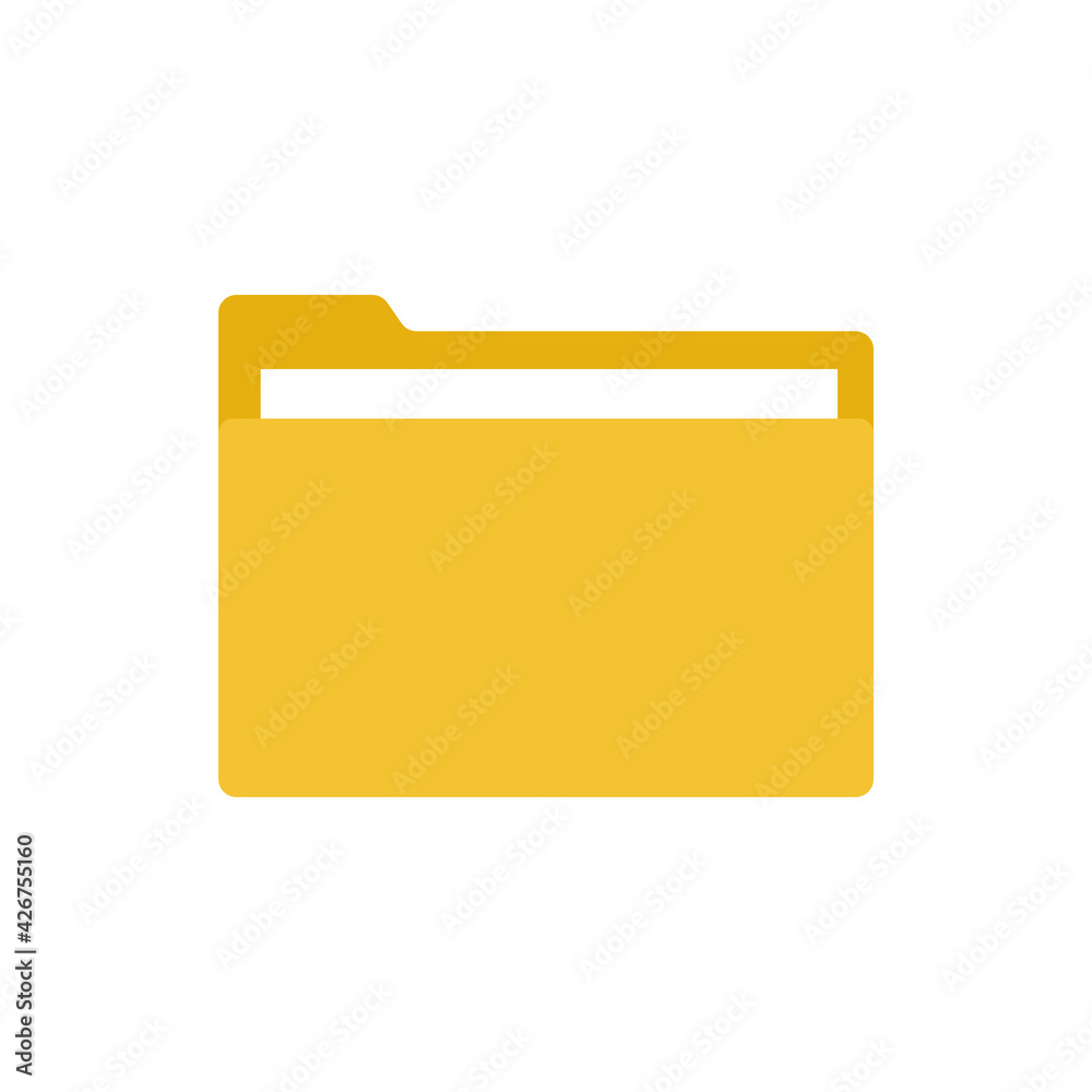Yellow folder file icon. Archive document vector illustration. 