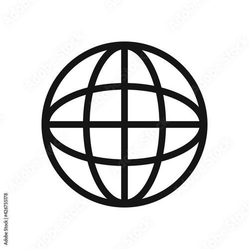 Outline globe network icon vector ilustration. Sphere world and web symbol.