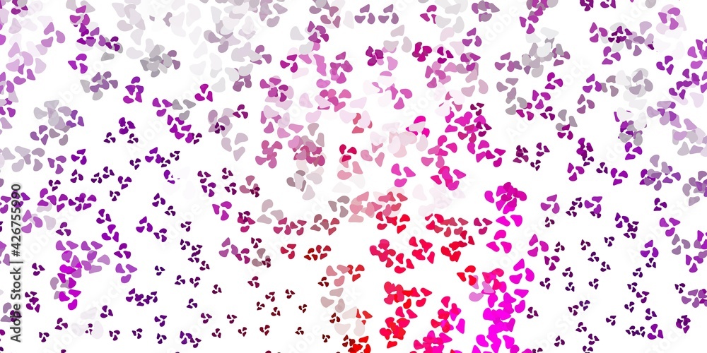 Fototapeta premium Light purple, pink vector pattern with abstract shapes.