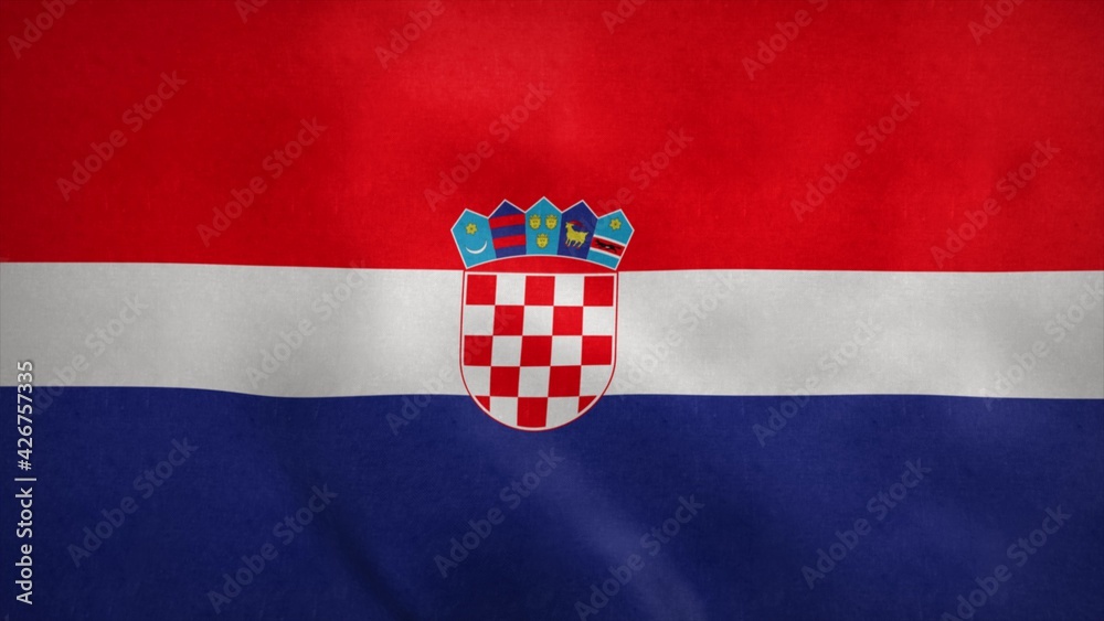Naklejka premium National flag of Croatia blowing in the wind. 3d illustration