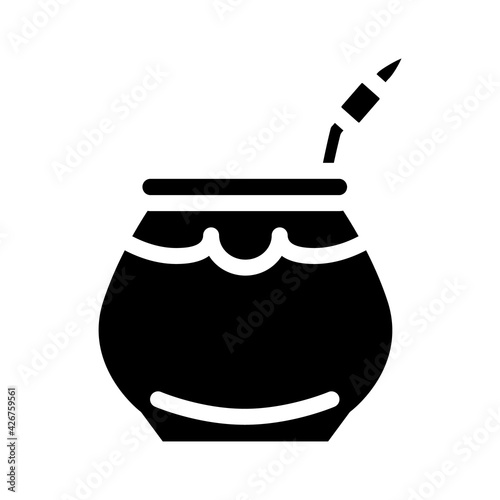 mate tea glyph icon vector. mate tea sign. isolated contour symbol black illustration
