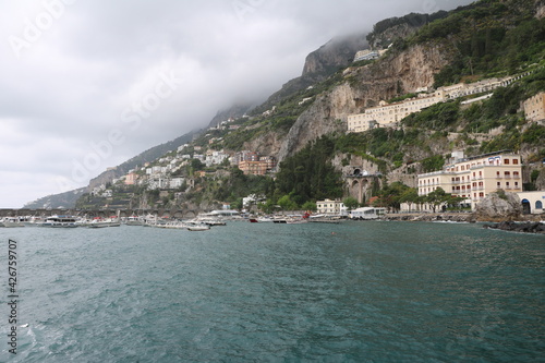 Fototapeta Naklejka Na Ścianę i Meble -  Rain in Amalfi on the Mediterranean Sea, Italy
