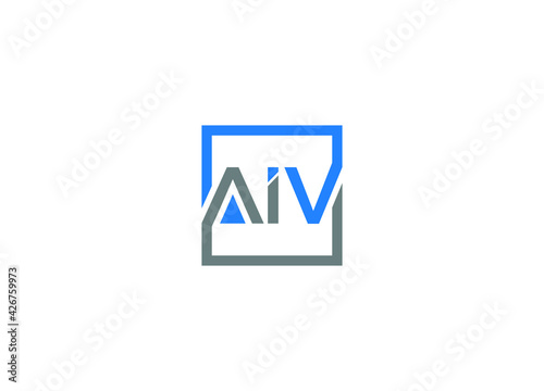 aiv initial logo design vector icon template photo