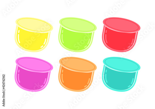 Multi colored jelly. Jelly on white background.