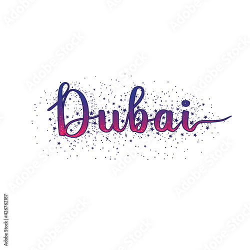 Dubai lettering vector illustration