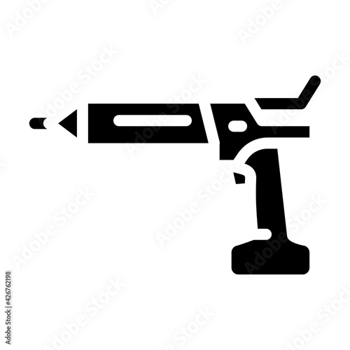 cordless sealant gun tool glyph icon vector. cordless sealant gun tool sign. isolated contour symbol black illustration