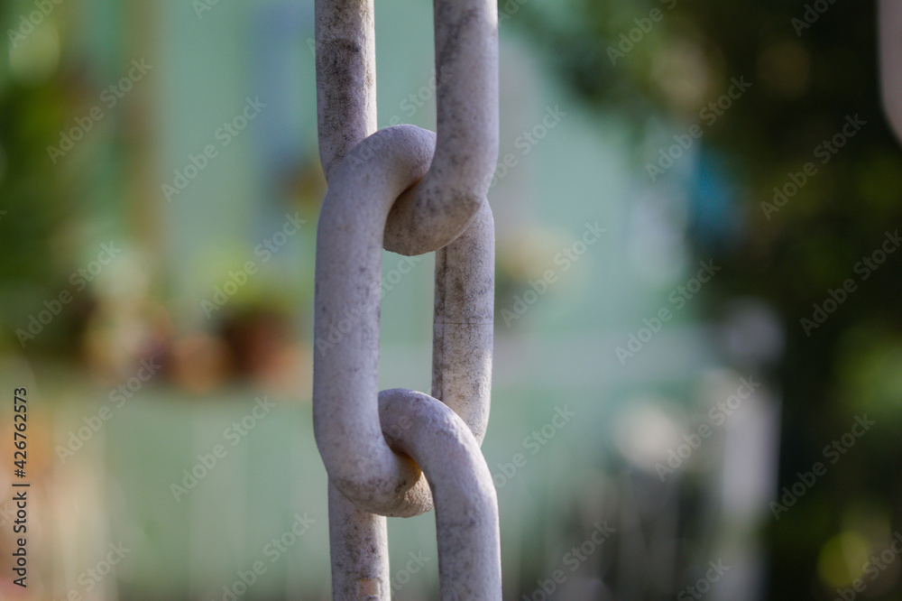 Chain links with blurred background Chain links with blurred background