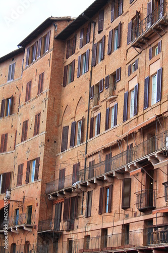 Typical brick houses in Siena  Italy