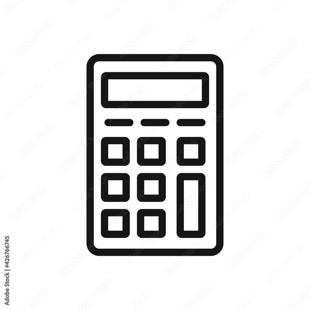vector symbol image calculator icon black on white vector symbol image calculator icon black on white
