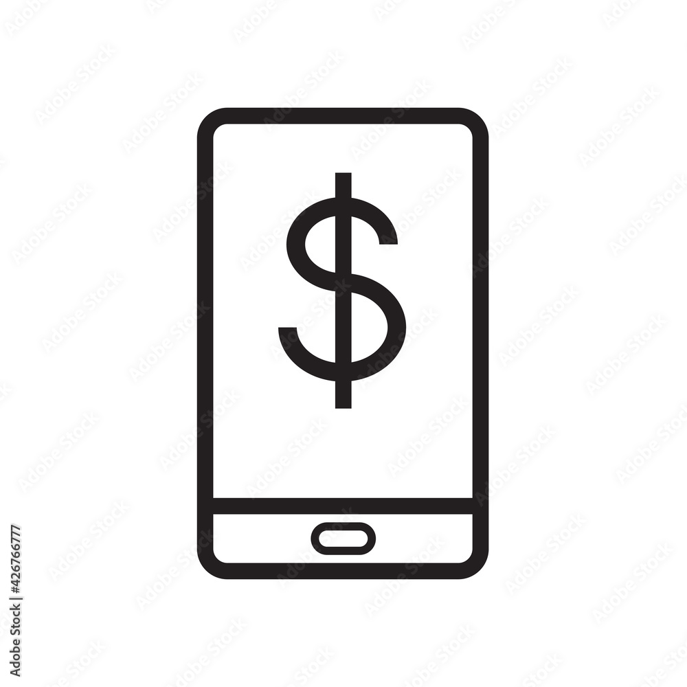 symbol image mobile banking phone icon black on white symbol image mobile banking phone icon black on white