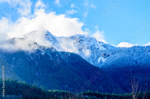 Rocky Mountains. Coastal Mountains. Omega Mountain in Brackendale Eagles Provincial Park. British Columbia. Canada.