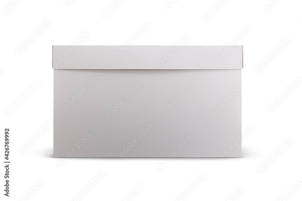 White Cardboard Box For Cake isolated on white background White Cardboard Box For Cake isolated on white background