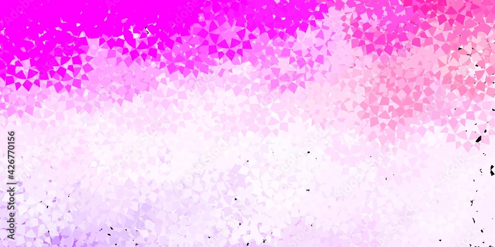 Light purple, pink vector backdrop with triangles, lines.