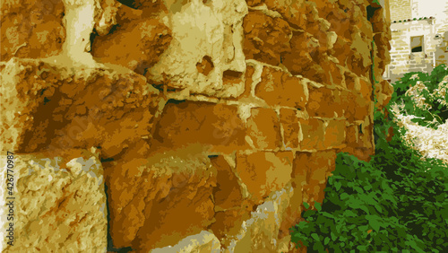 Edificio in tufo abbandonato.