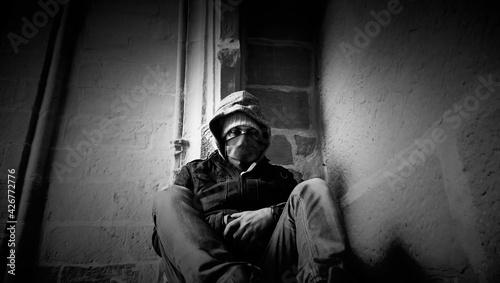 Young street gang with mask photo