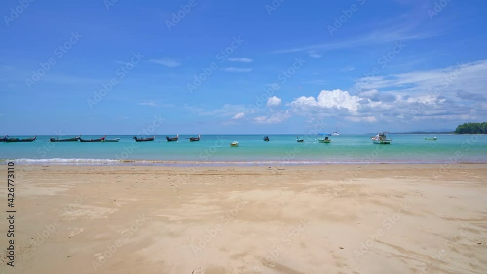 Summer beautiful beach with clear blue sky and clouds over sea,Amazing beach sand turquoise sea on paradise in tropical island,Business travel and Open season travel tour concept Summer beautiful beach with clear blue sky and clouds over sea,Amazing beach sand turquoise sea on paradise in tropical island,Business travel and Open season travel tour concept