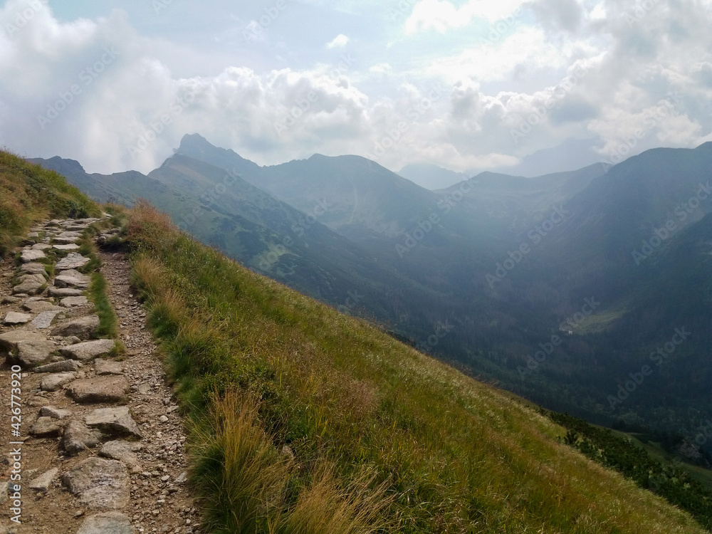 Naklejka premium Steep path in the mountains