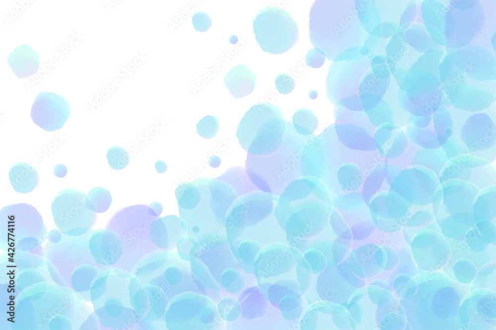 水彩水たまバブル(クリアブルー）