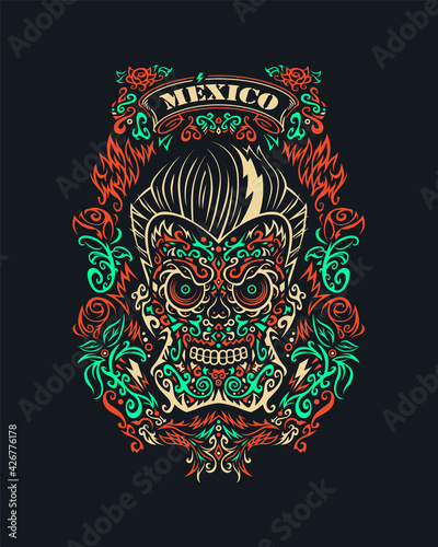 Calavera mexicana, día de muertos