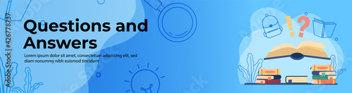 Question and Answer Web Banner Design. header or footer banner. vector illustration