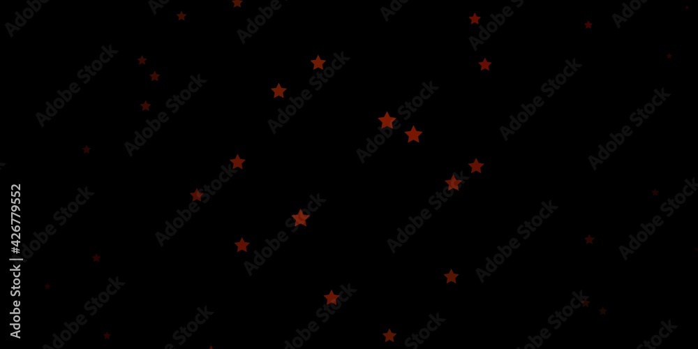 Dark Green, Red vector background with small and big stars. Dark Green, Red vector background with small and big stars.