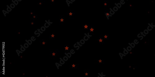 Dark Green, Red vector background with small and big stars.