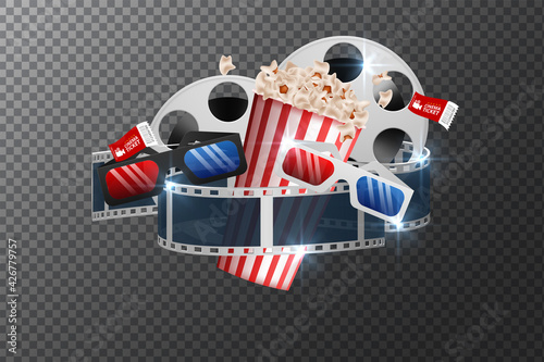 Movie film banner design template