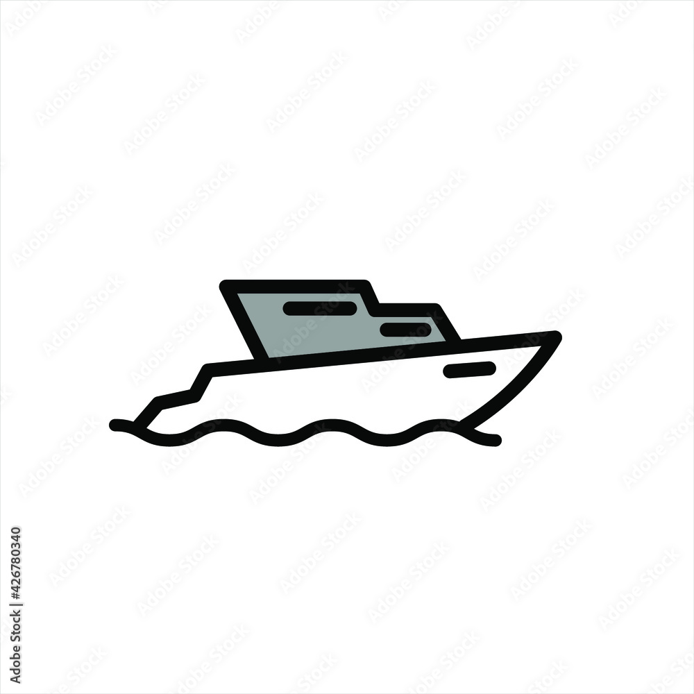 Illustration Vector graphic of yacht icon Illustration Vector graphic of yacht icon