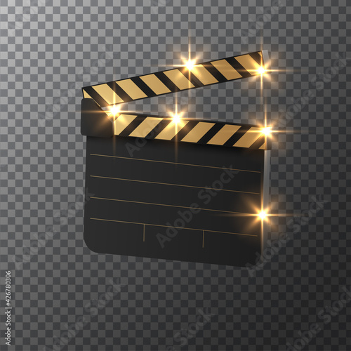 Vector realistic movie clapper slapstick