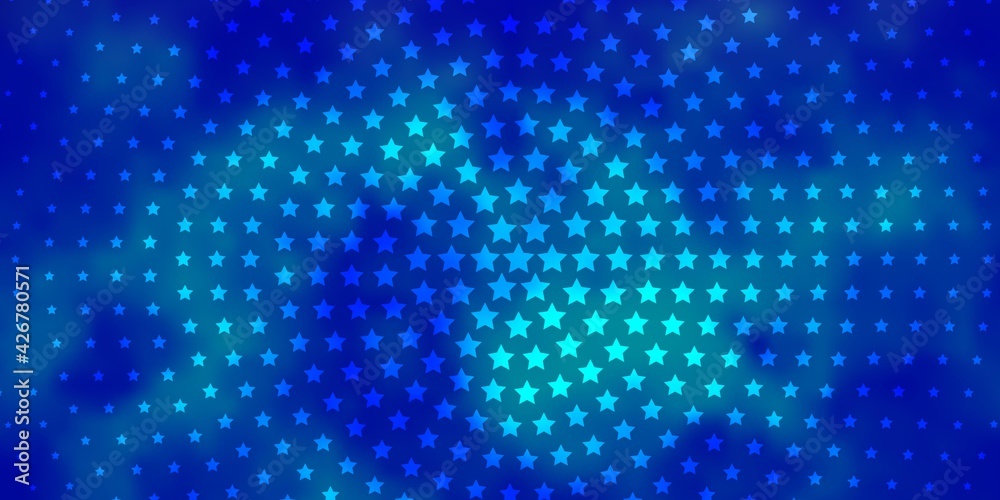 Fototapeta premium Light BLUE vector pattern with abstract stars.