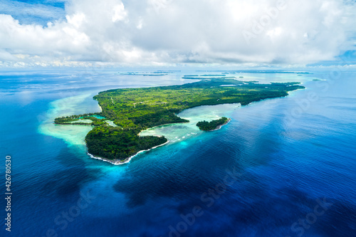 Fototapeta Naklejka Na Ścianę i Meble -  Aerial view of Peleliu island in Palau