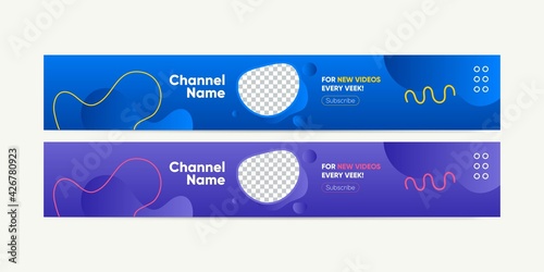 Youtube Banner Art Template. Modern YouTube Channel Banner Design