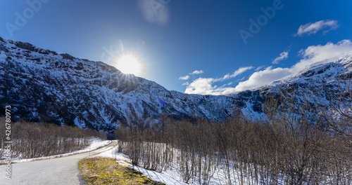 Mountains near Røldal, a village in the municipality of Ullensvang in Vestland County, Norway, Scandinavia photo