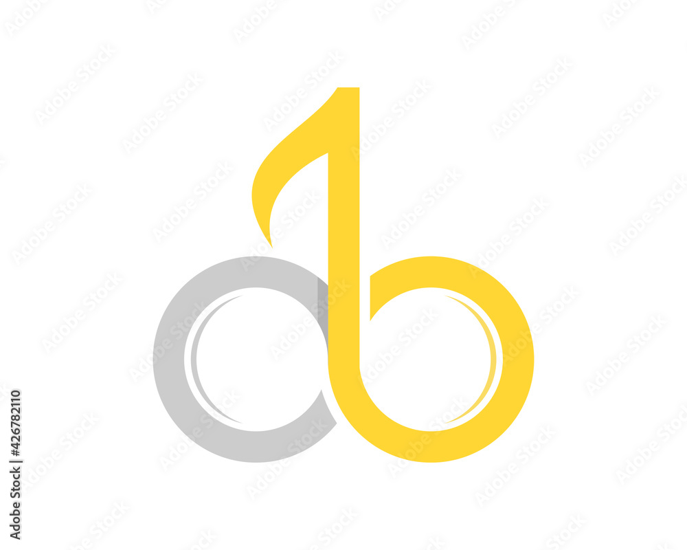 Music note with infinity symbol shape Music note with infinity symbol shape