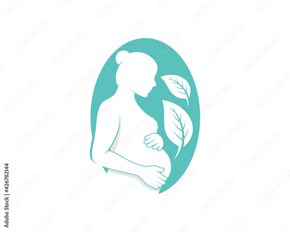Mom pregnant health with nature leaf