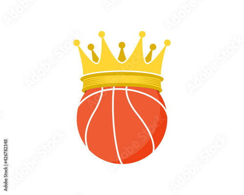 Basketball with crown vector illustration