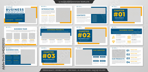 business presentation layout concept template design with modern and clean style use for business profile and annual report