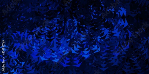 Dark blue vector template with crystals  triangles.