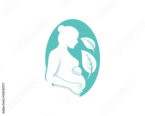 Mom pregnant health with nature leaf