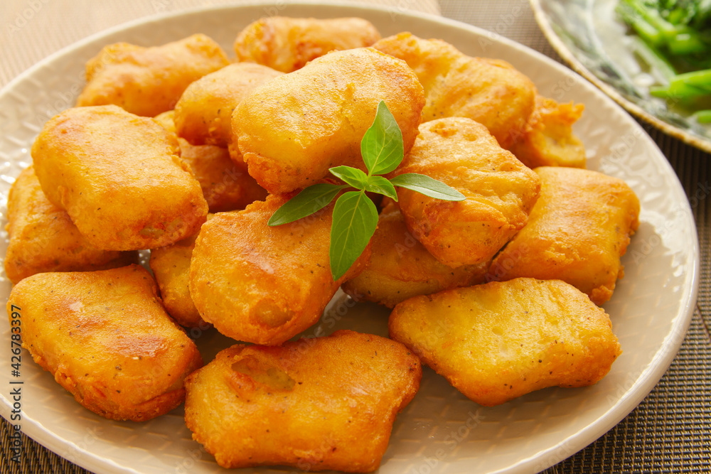 Chicken nuggets close up. Fried chicken. Chicken nuggets close up. Fried chicken.