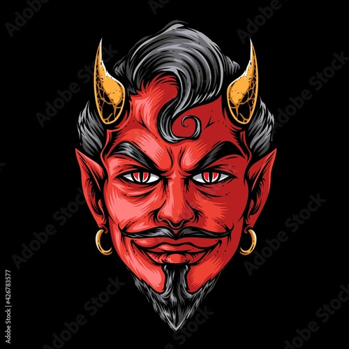 devil head vector logo illustration