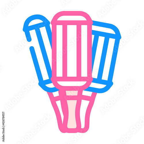 double-triple curling irons color icon vector. double-triple curling irons sign. isolated symbol illustration