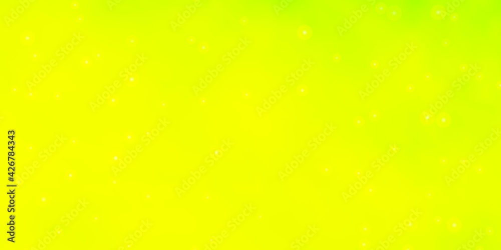 Light Green, Yellow vector layout with bright stars. Light Green, Yellow vector layout with bright stars.