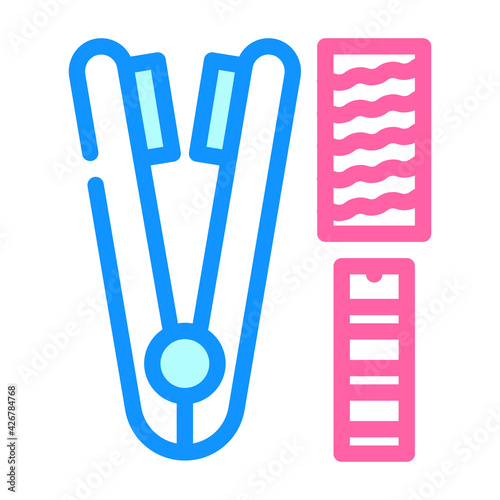 iron device for hair color icon vector. iron device for hair sign. isolated symbol illustration