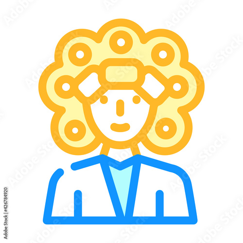 perm hair color icon vector. perm hair sign. isolated symbol illustration