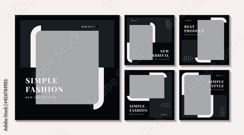 Fashion minimalist social media post template collection