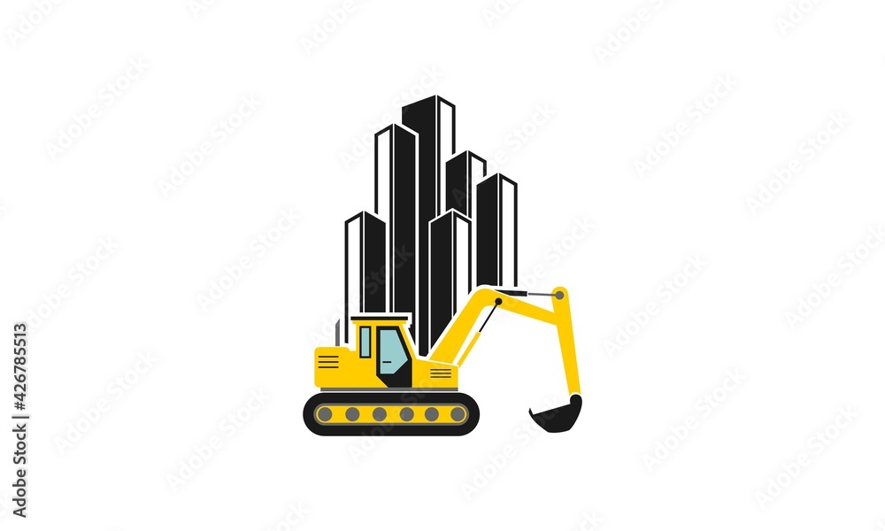 Construction excavator logo